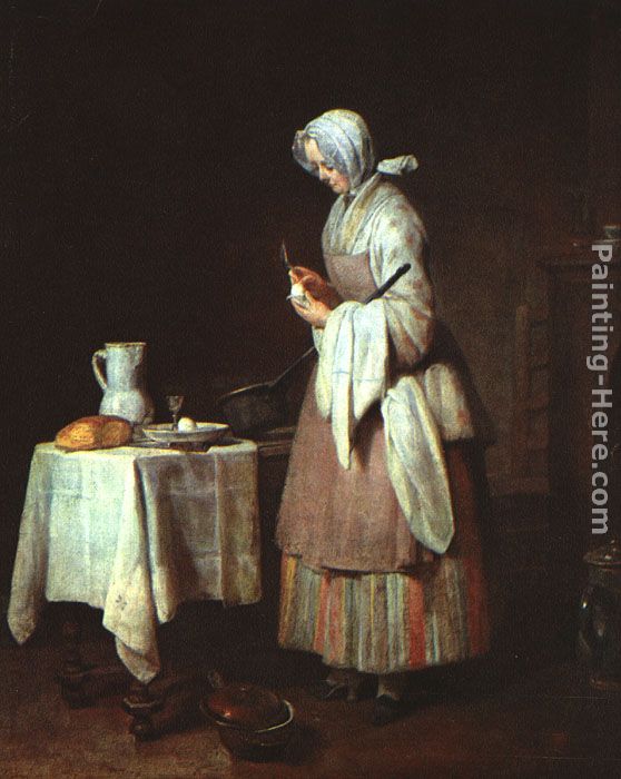 The Attentive Nurse painting - Jean Baptiste Simeon Chardin The Attentive Nurse art painting